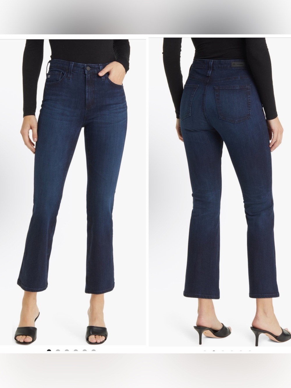 AG Adriano Goldschmied Farrah Boot Crop High Rise Jeans Blue Dark Wash Sz 26